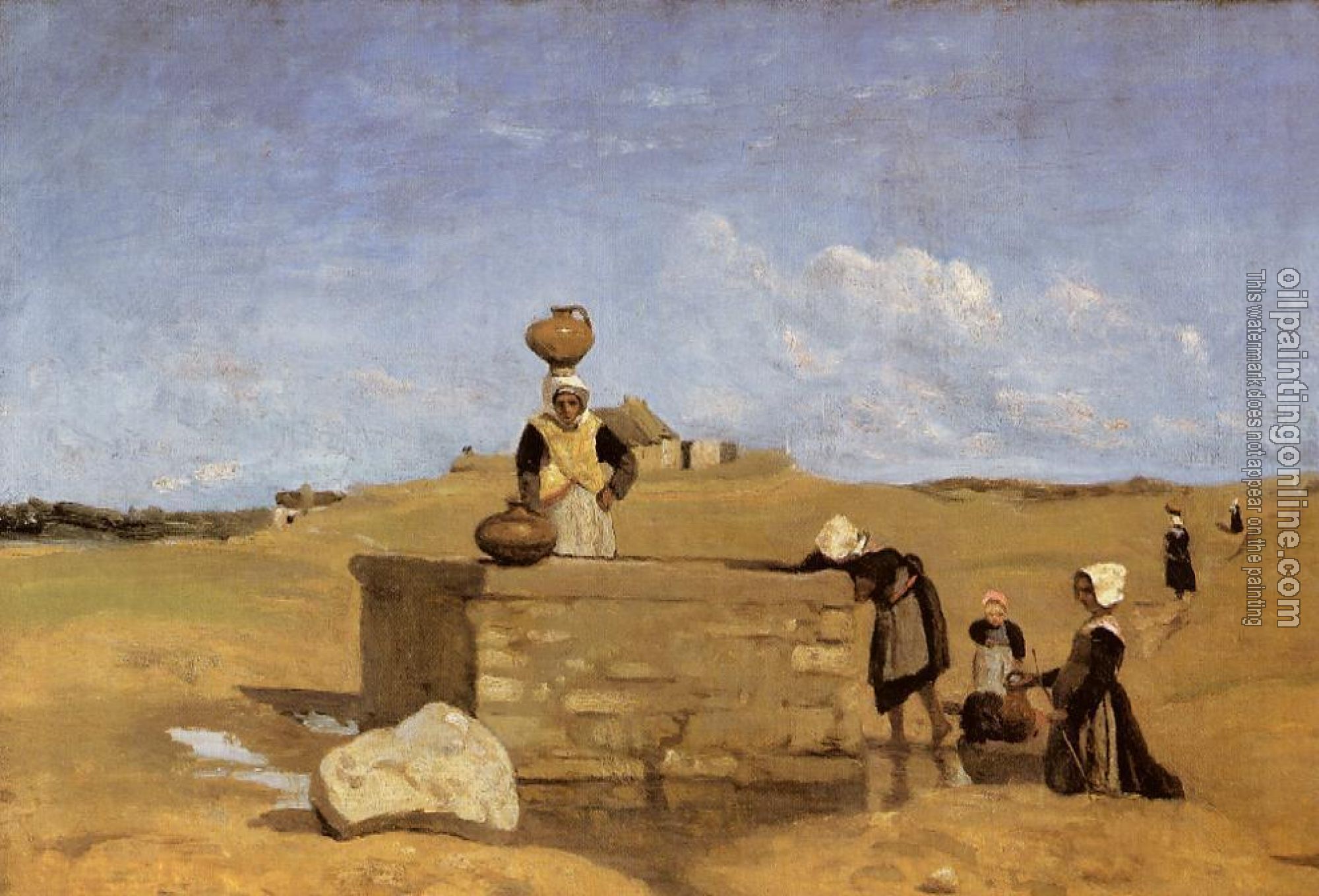Corot, Jean-Baptiste-Camille - Breton Women at the Fountain